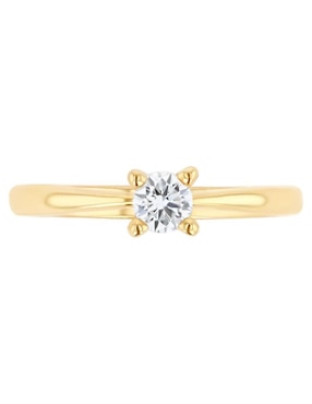 Solitario de oro amarillo 14 k Joyerías Bizzarro diamante