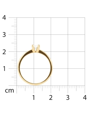 Solitario de oro amarillo 14 k Joyerías Bizzarro diamante