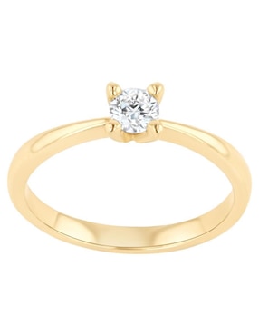Solitario de oro amarillo 14 k Joyerías Bizzarro diamante
