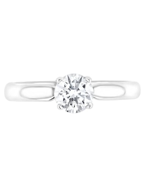Solitario de oro blanco 14 k Joyerías Bizzarro diamante