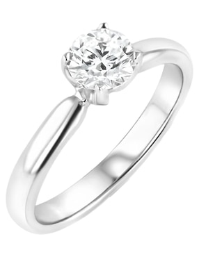 Solitario de oro blanco 14 k Joyerías Bizzarro diamante