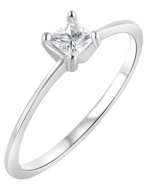 Solitario de oro blanco 14 k Joyerías Bizzarro diamante