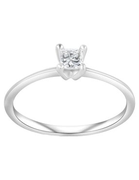 Solitario de oro blanco 14 k Joyerías Bizzarro diamante