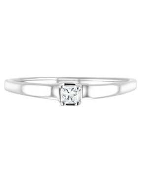 Solitario de oro blanco 14 k Joyerías Bizzarro diamante