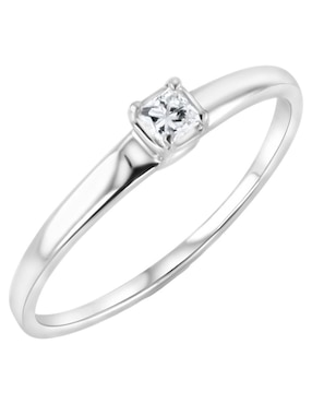 Solitario de oro blanco 14 k Joyerías Bizzarro diamante
