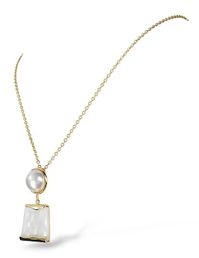 Collar, pulsera, anillo y aretes OG perla de cristal
