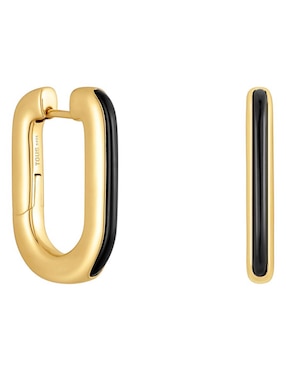 Aros Tous Line de plata p 925 con acabado baño de oro ónix