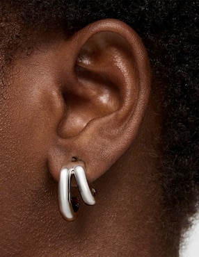 Aretes de aros Tous Line de plata P 925 con acabado brillante