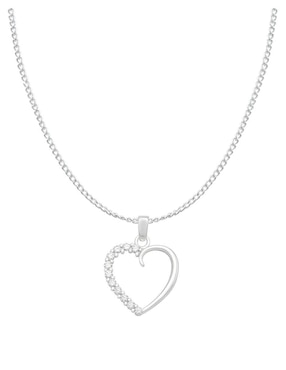 Collar con dije de corazón Clepsidra de plata P 925