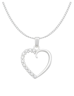 Collar con dije de corazón Clepsidra de plata P 925