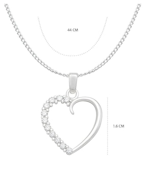 Collar con dije de corazón Clepsidra de plata P 925