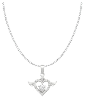 Collar con dije de corazón Clepsidra de plata P 925