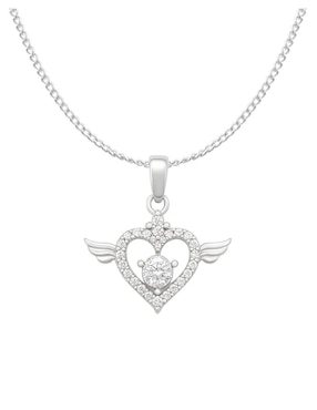 Collar con dije de corazón Clepsidra de plata P 925