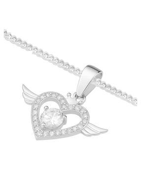 Collar con dije de corazón Clepsidra de plata P 925