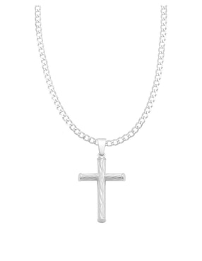 Collar con dije de cruz Clepsidra de plata P 925
