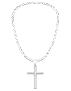 Collar con dije de cruz Clepsidra de plata P 925