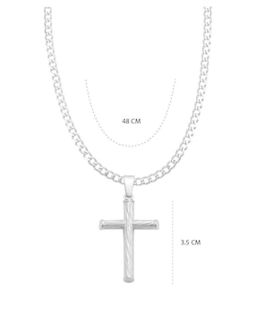 Collar con dije de cruz Clepsidra de plata P 925