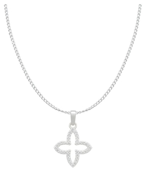 Collar con dije de trébol Clepsidra de plata P 925