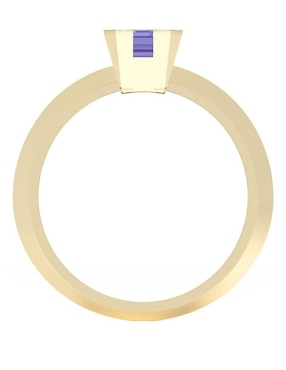 Anillo rectangular Abba Joyas 10 k de oro zirconia brillante