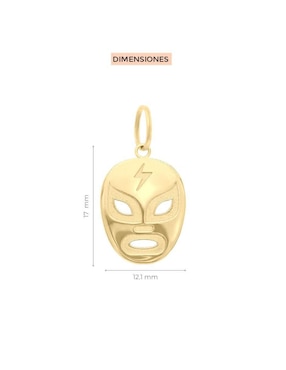 Dije de máscara Fianelli mascara de luchador de oro 14 K