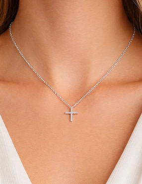 Collar de cruz Mjj Brilliant Inc de oro 14 K