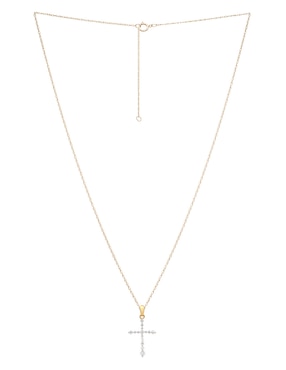 Collar de cruz Mjj Brilliant Inc de Oro 14 K