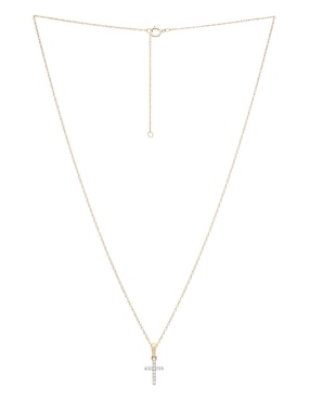 Collar de cruz Mjj Brilliant Inc de oro amarillo 14 K