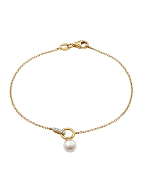 Pulsera MJJ Brilliant Inc de oro con perla 14 K acabado brillante