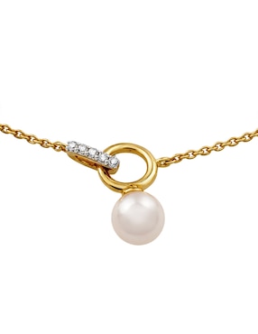 Pulsera MJJ Brilliant Inc de oro con perla 14 K acabado brillante