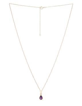 Collar con dije Mjj Brilliant Inc de oro 14 K