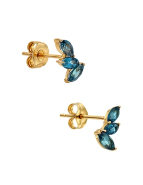 Aretes cortos Mjj Brilliant Inc con acabado brillante zirconia