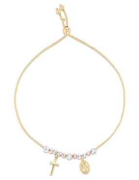 Pulsera Joyerias Bizzarro de oro florentino 14 K con acabado brillante