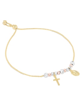 Pulsera Joyerias Bizzarro de oro florentino 14 K con acabado brillante