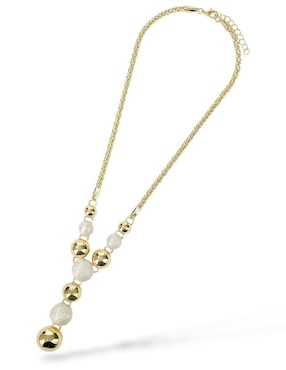 Collar, pulsera, anillo y aretes de bola Og con acabado baño de oro 18 K