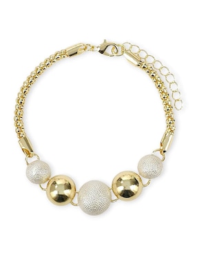 Collar, pulsera, anillo y aretes de bola Og con acabado baño de oro 18 K