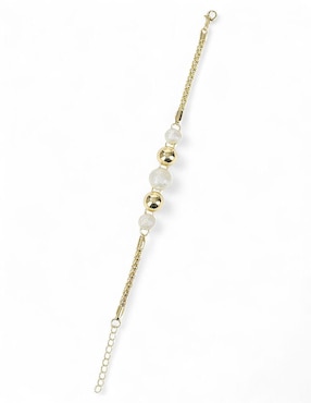 Collar, pulsera, anillo y aretes de bola Og con acabado baño de oro 18 K