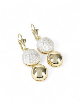 Collar, pulsera, anillo y aretes de bola Og con acabado baño de oro 18 K