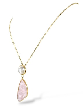 Collar, pulsera, anillo y aretes Og de perla de cristal