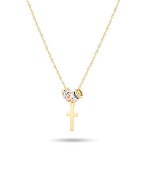 Gargantilla de cruz Joyerias Bizzarro de oro florentino 14 K