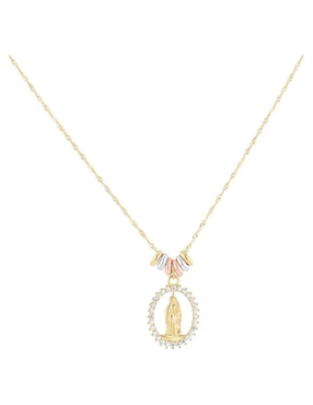 Gargantilla Virgen de Guadalupe Joyerias Bizzarro de oro florentino 14 K
