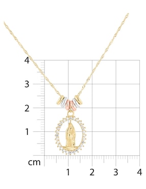 Gargantilla Virgen de Guadalupe Joyerias Bizzarro de oro florentino 14 K