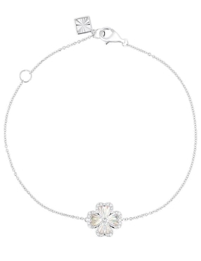 Pulsera Joyerias Bizzarro de oro blanco 14 K con acabado brillante