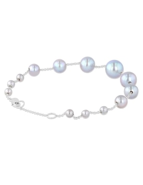 Pulsera Joyerias bizzarro de oro blanco 14 K con acabado brillante