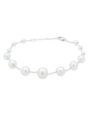 Pulsera Joyerias Bizzarro de oro blanco 14 K con acabado brillante
