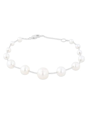 Pulsera Joyerias Bizzarro de oro blanco 14 K con acabado brillante