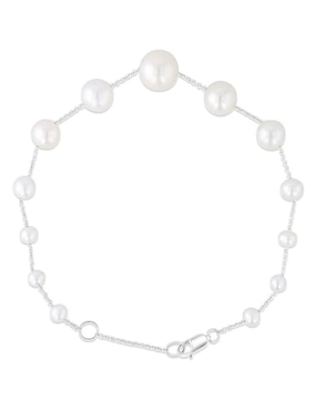 Pulsera Joyerias Bizzarro de oro blanco 14 K con acabado brillante