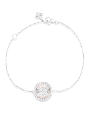 Pulsera Joyerias Bizzarro de oro blanco 14 K con acabado brillante