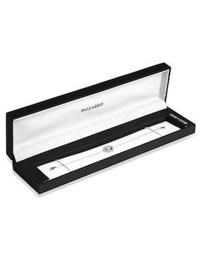 Pulsera Joyerias Bizzarro de oro blanco 14 K con acabado brillante