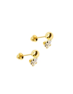 Broqueles de esfera Mardia de oro 14 K con acabado pavé zirconia
