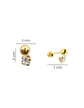 Broqueles de esfera Mardia de oro 14 K con acabado pavé zirconia